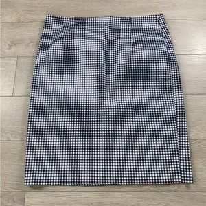 Simons Contemporaine Blue Gingham Midi Career Skirt